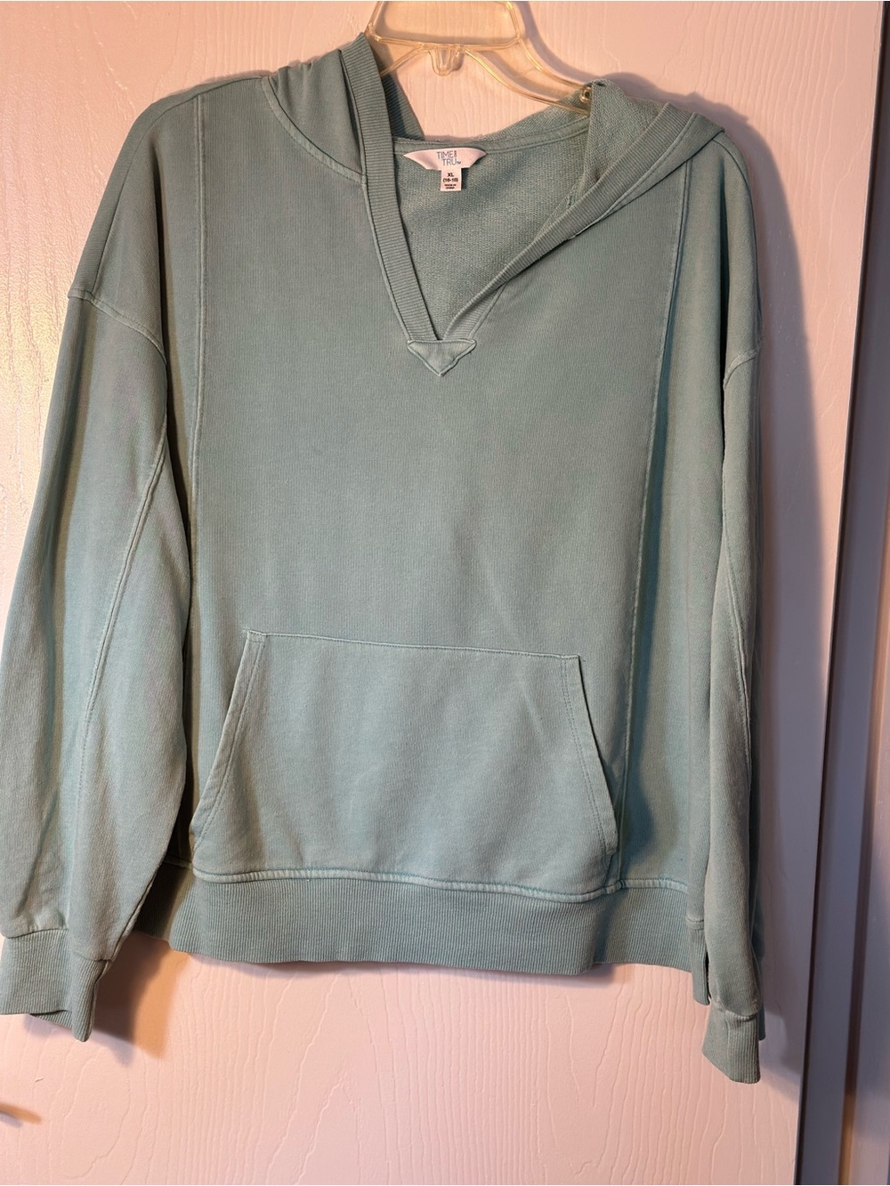 Time and Tru Sage Green Pullover Hoodie